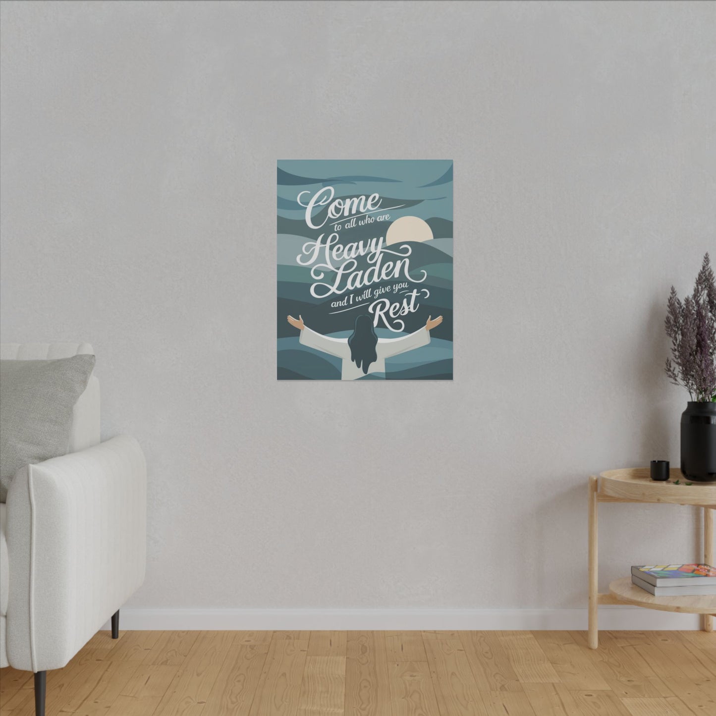I Will Give You Rest Matte Canvas, Stretched, 0.75"