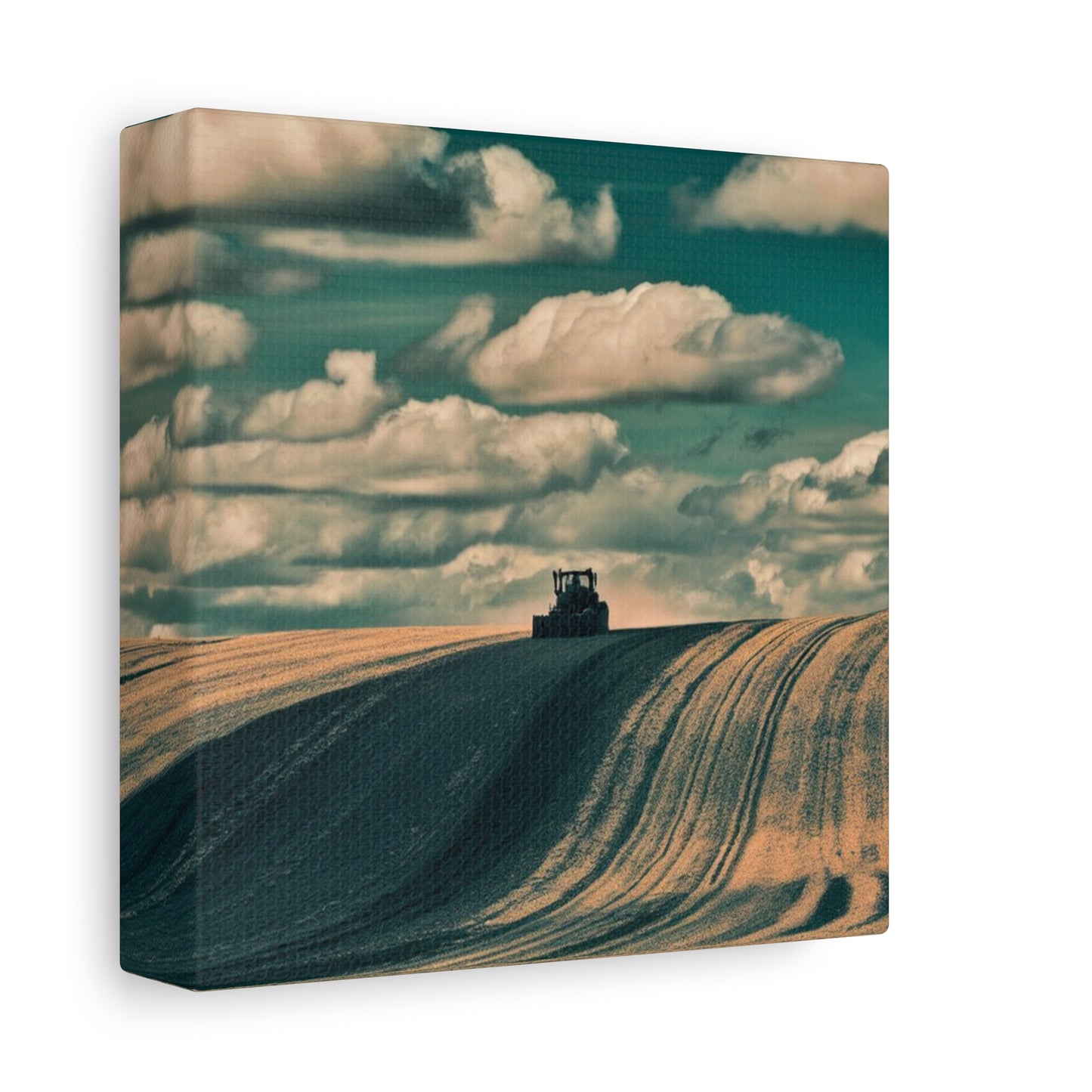 Tractor Landscape Wall Art Canvas - Rustic Farm Decor