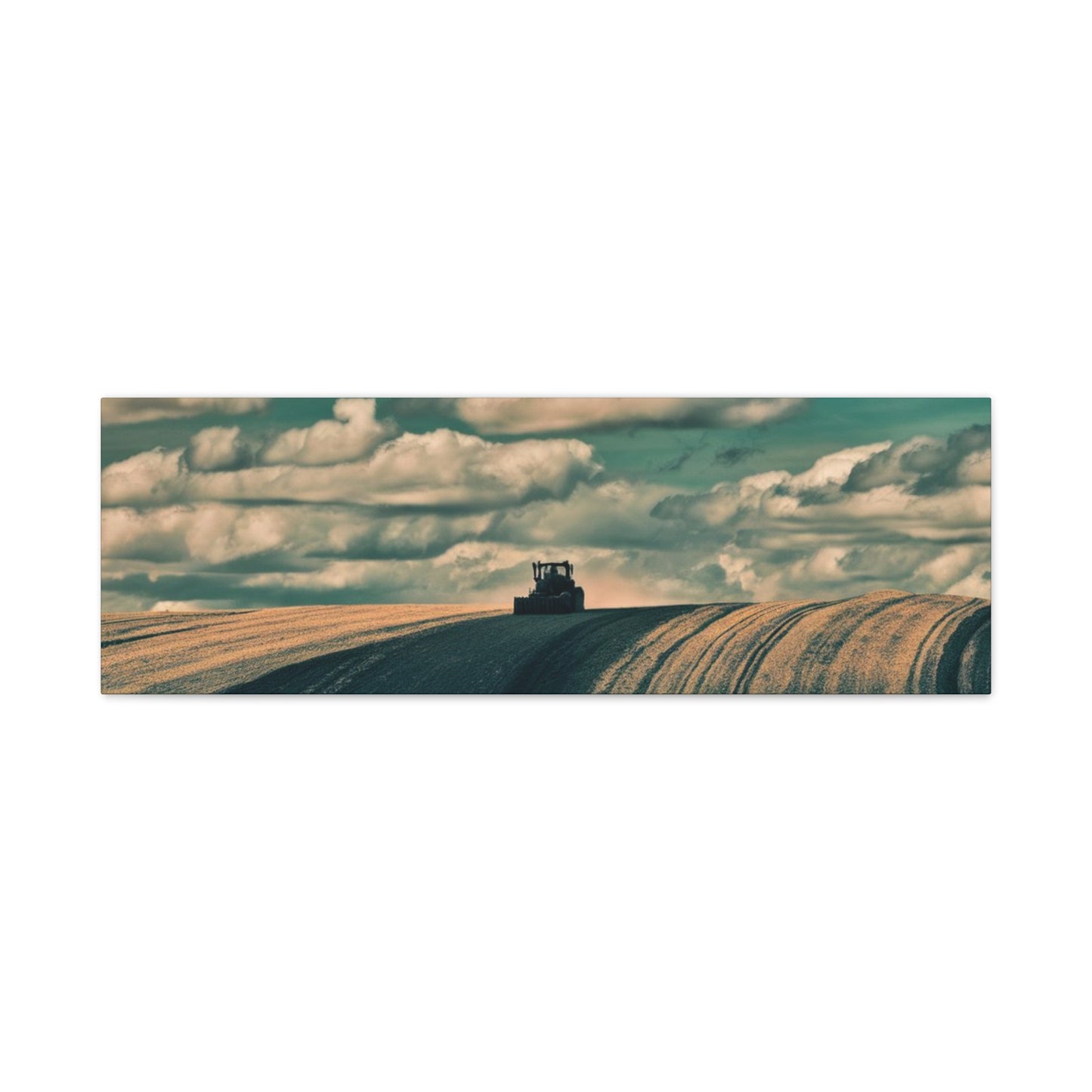 Tractor Landscape Wall Art Canvas - Rustic Farm Decor