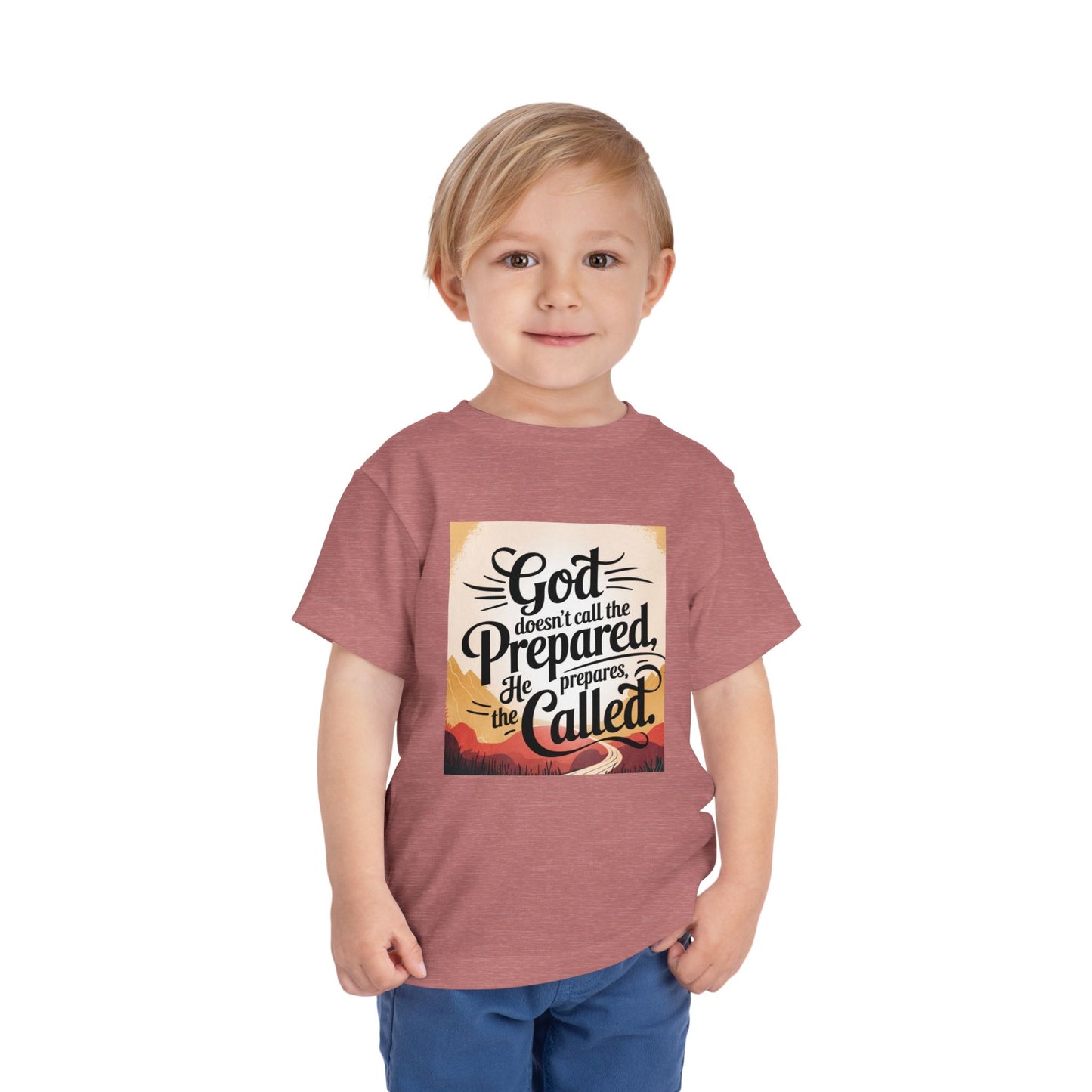 Toddler Tee - Stylized Inspirational Quote 'God doesn't call the prepared, he prepares the called'