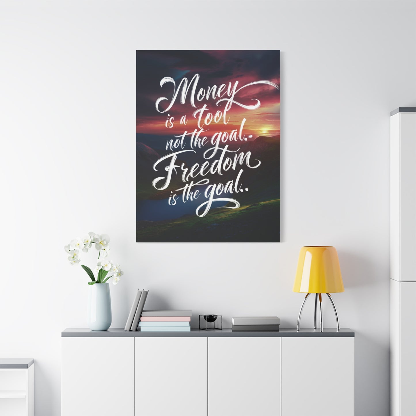 Inspirational Canvas Art Print: 'Money is a Tool, Freedom is the Goal'