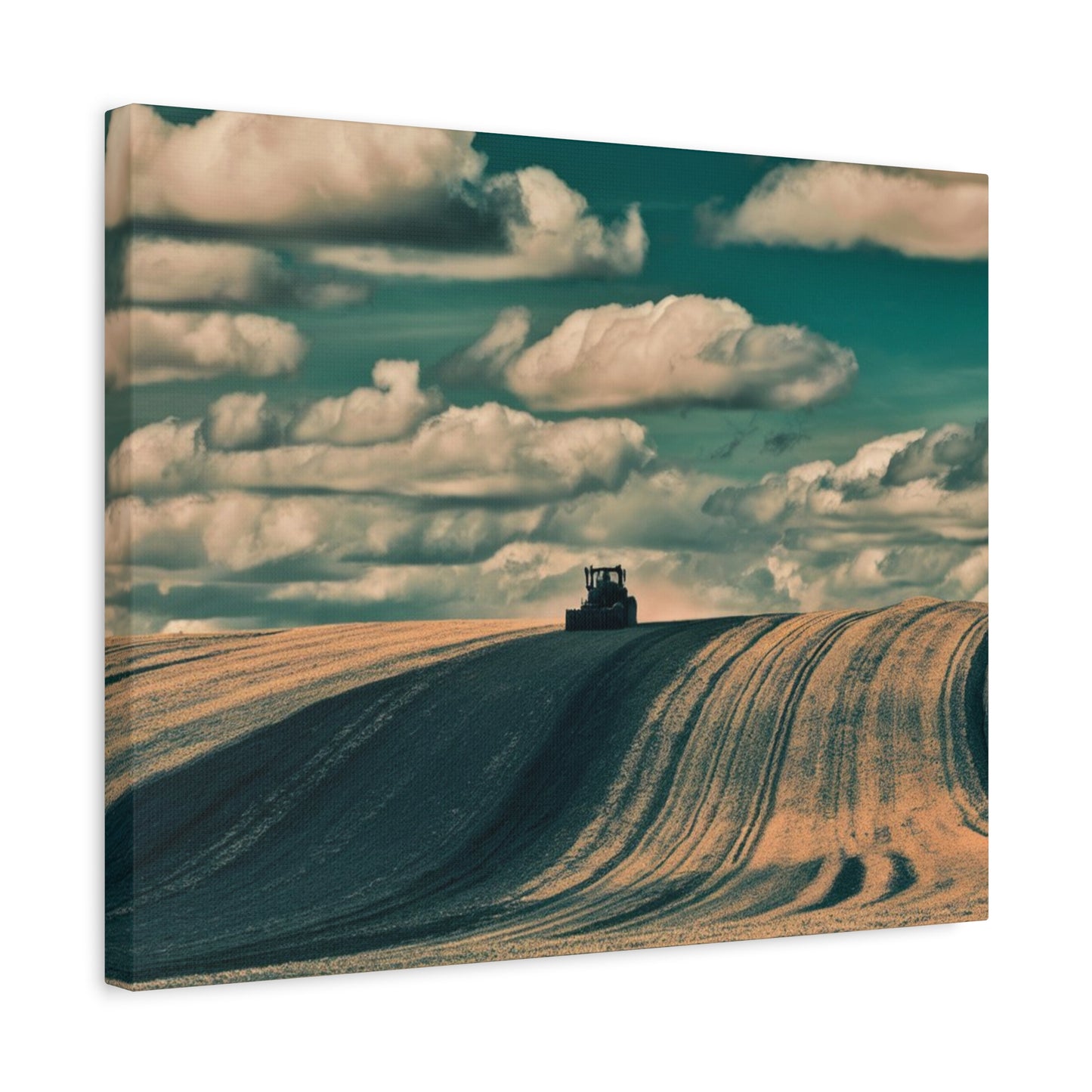 Tractor Landscape Wall Art Canvas - Rustic Farm Decor