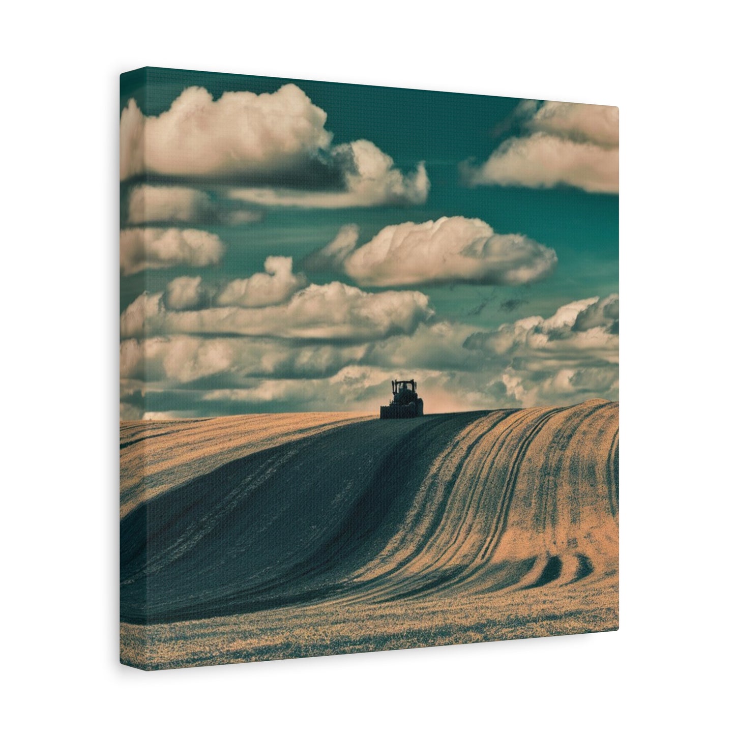 Tractor Landscape Wall Art Canvas - Rustic Farm Decor