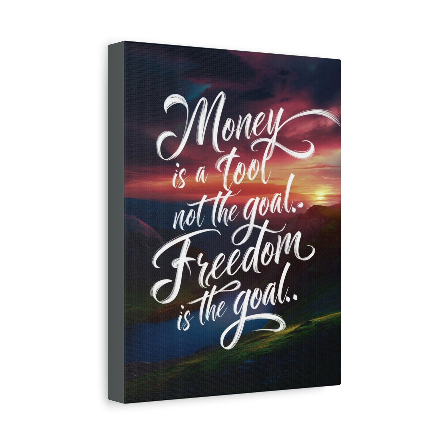 Inspirational Canvas Art Print: 'Money is a Tool, Freedom is the Goal'