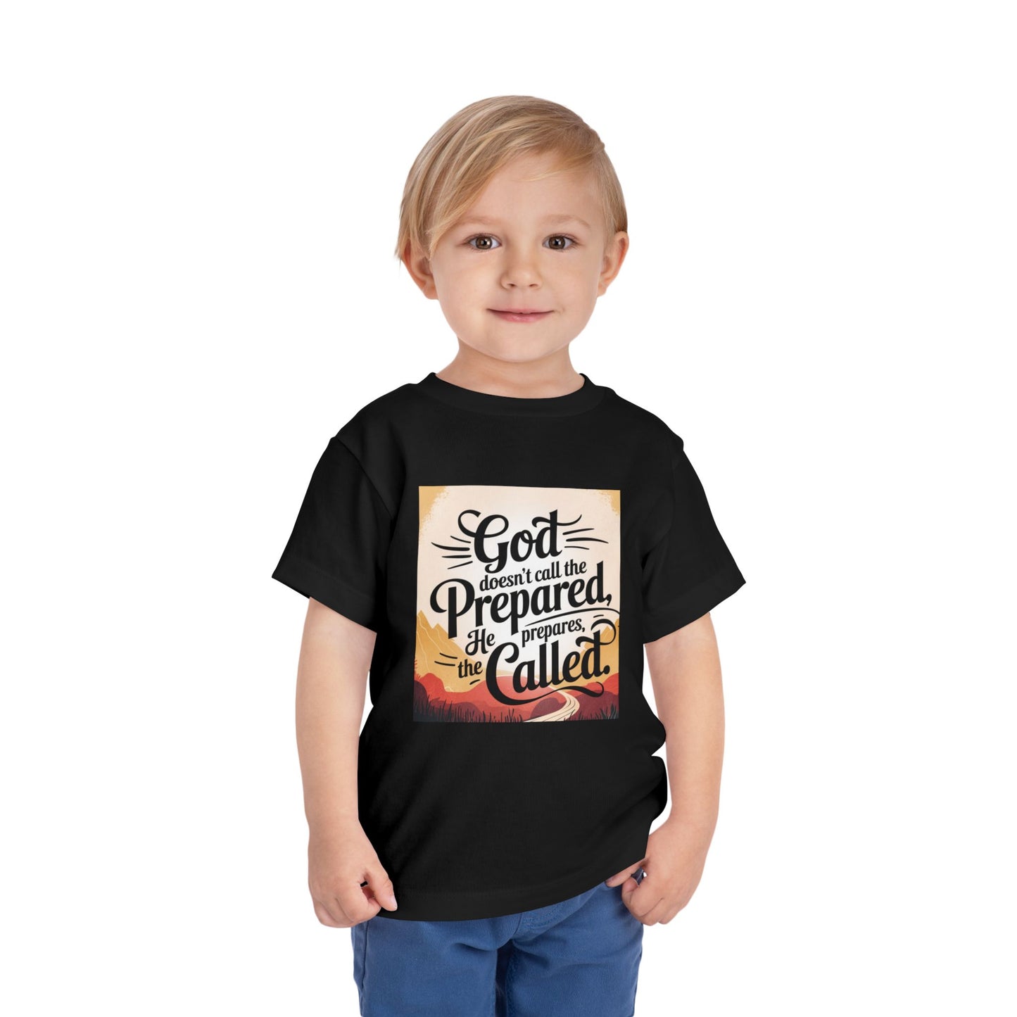 Toddler Tee - Stylized Inspirational Quote 'God doesn't call the prepared, he prepares the called'