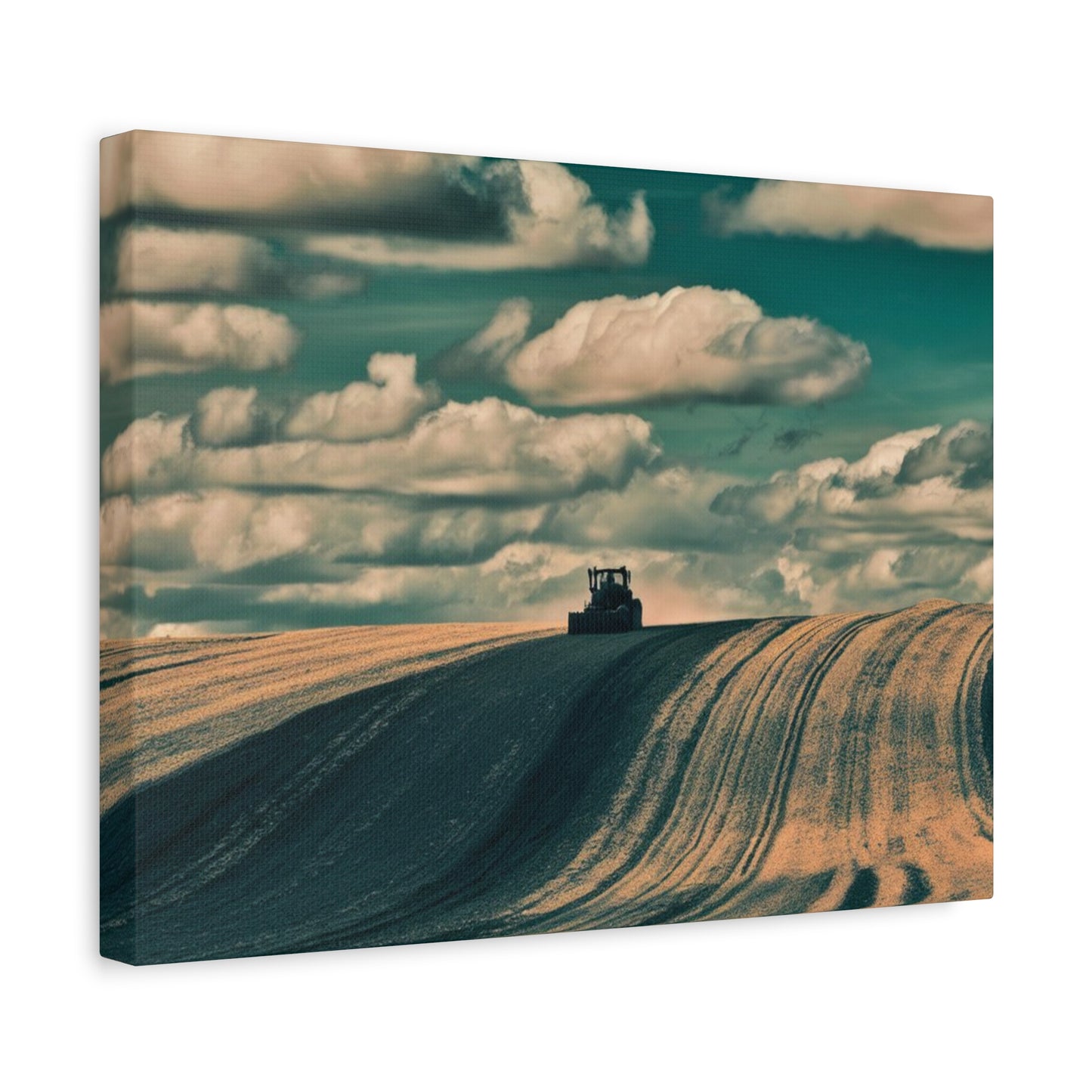 Tractor Landscape Wall Art Canvas - Rustic Farm Decor
