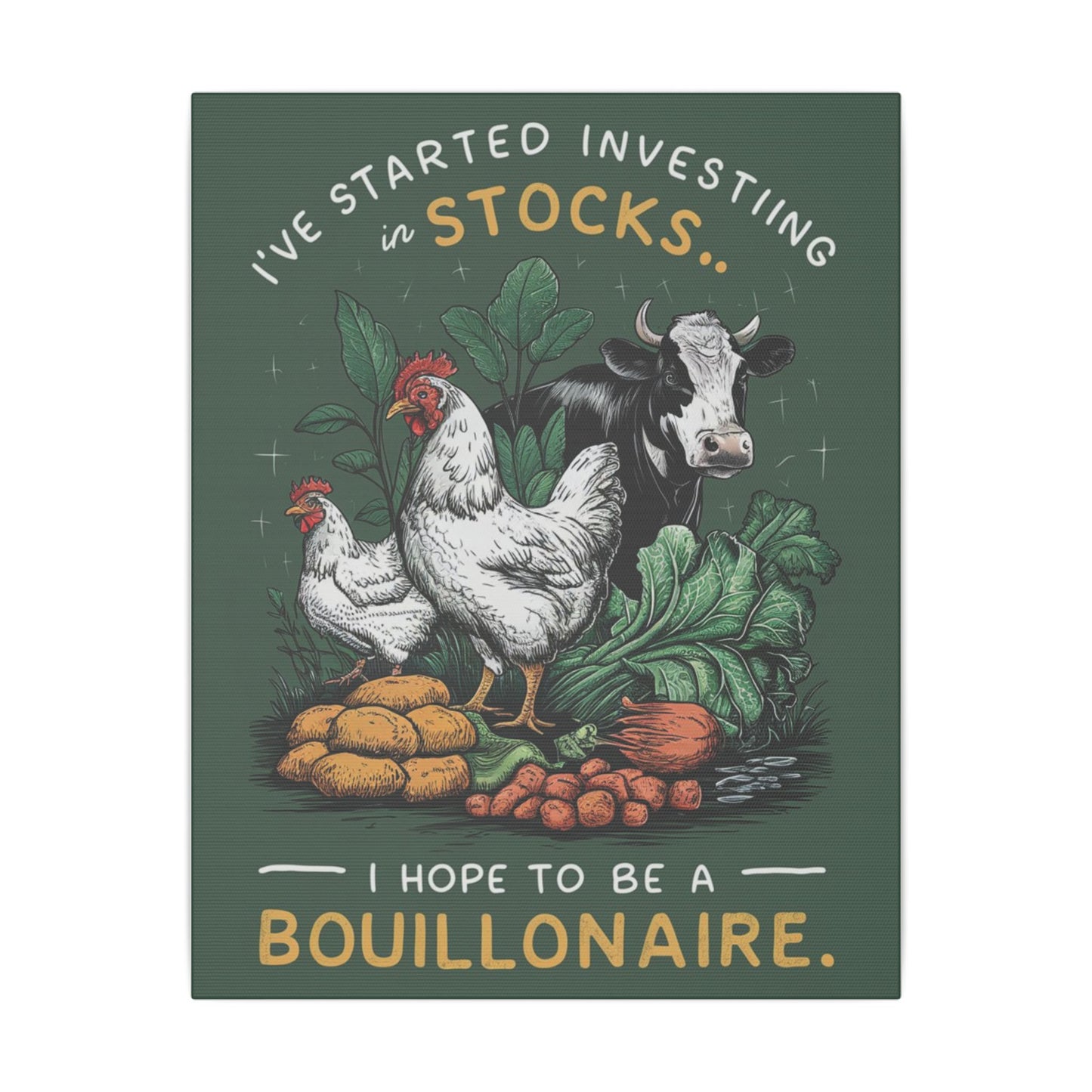 Investing in Stocks Matte Canvas, Stretched, 0.75"