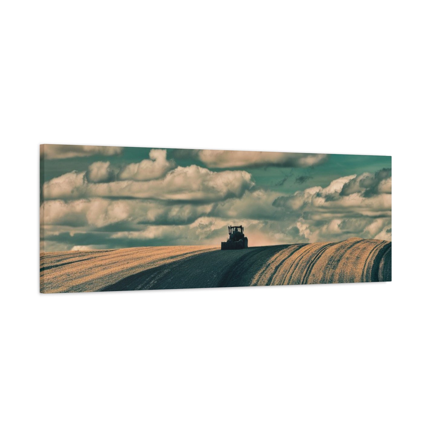 Tractor Landscape Wall Art Canvas - Rustic Farm Decor