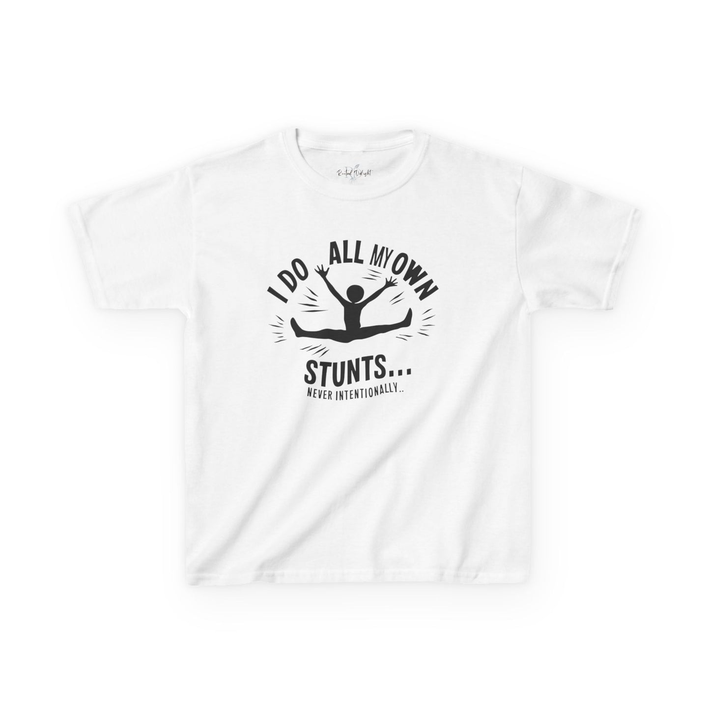 Kids Tee — "I Do All My Own Stunts... Occasionally" Funny Kid T-Shirt