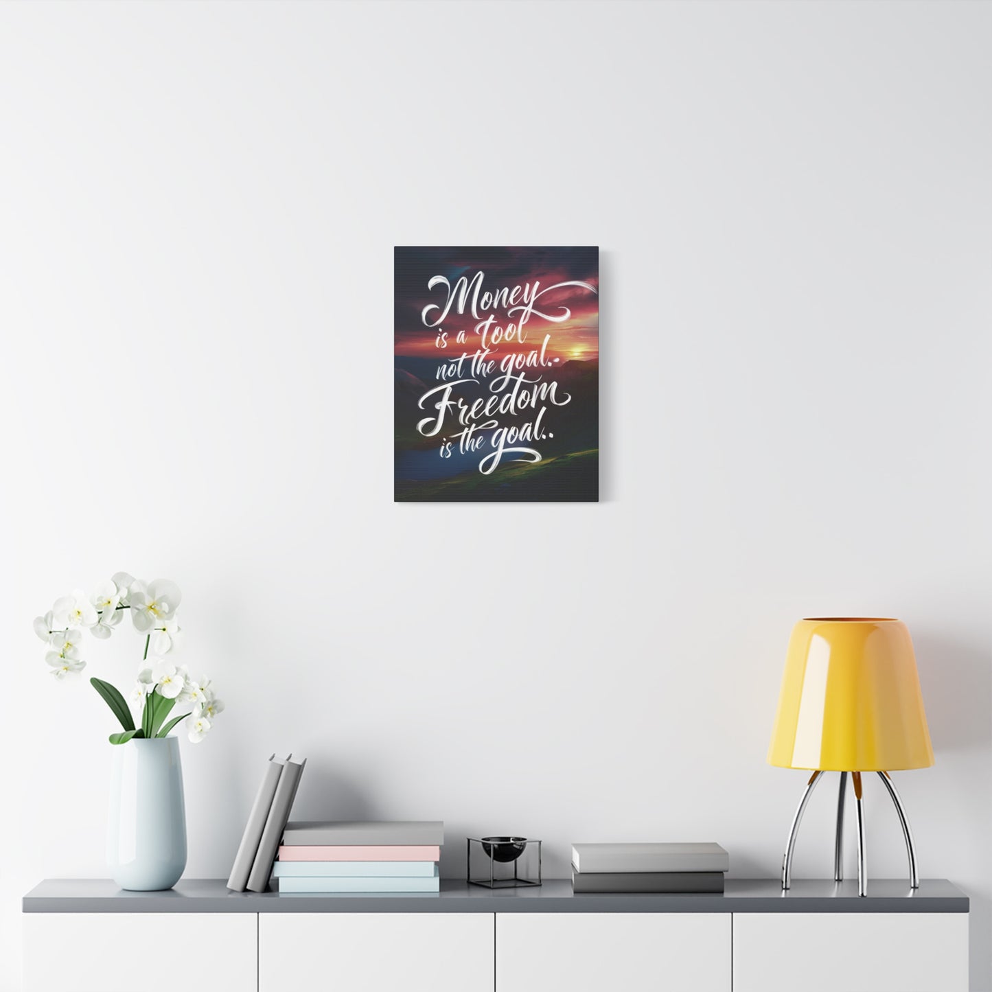 Inspirational Canvas Art Print: 'Money is a Tool, Freedom is the Goal'
