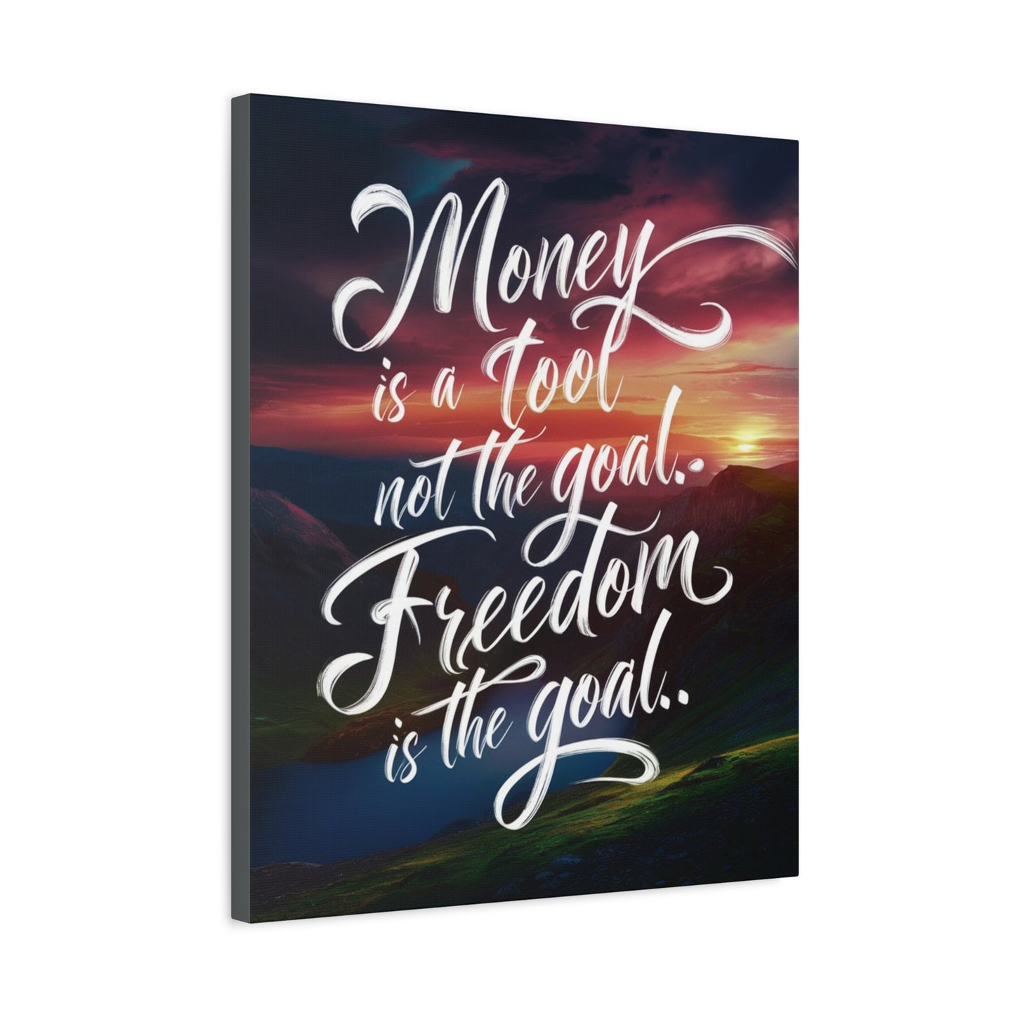 Inspirational Canvas Art Print: 'Money is a Tool, Freedom is the Goal'