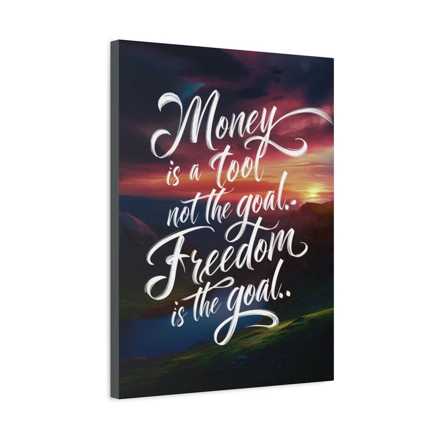 Inspirational Canvas Art Print: 'Money is a Tool, Freedom is the Goal'