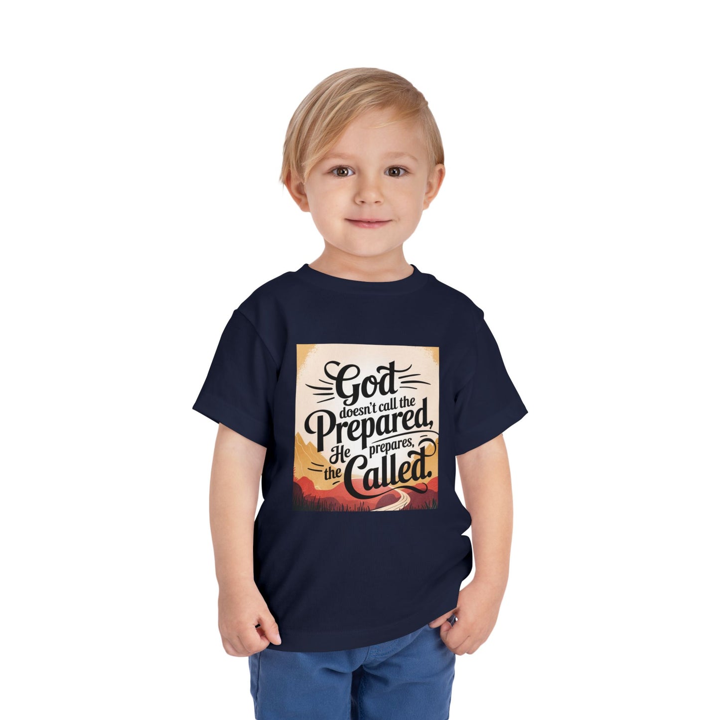 Toddler Tee - Stylized Inspirational Quote 'God doesn't call the prepared, he prepares the called'