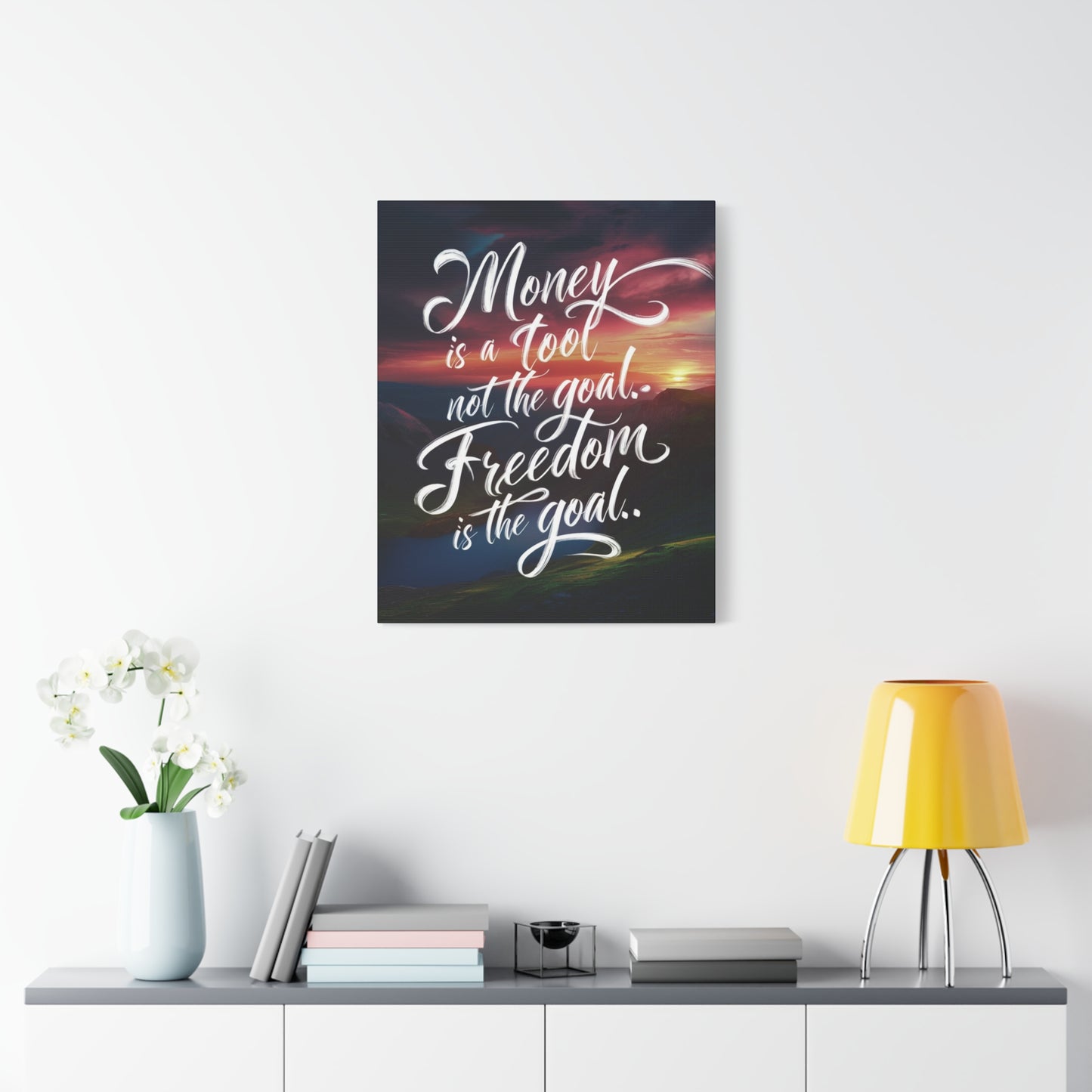 Inspirational Canvas Art Print: 'Money is a Tool, Freedom is the Goal'