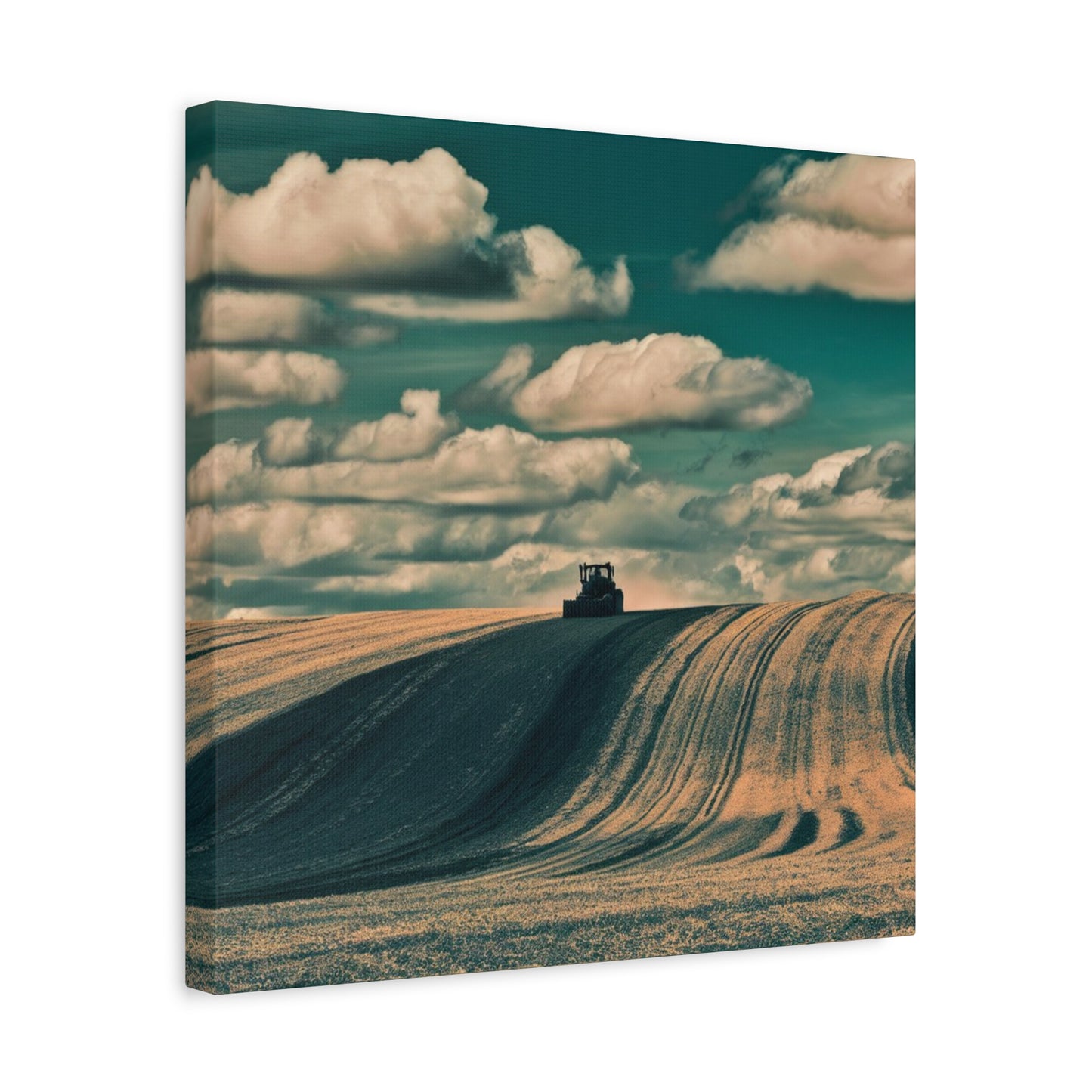 Tractor Landscape Wall Art Canvas - Rustic Farm Decor