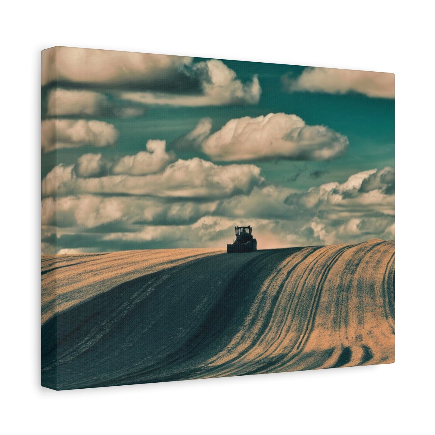 Tractor Landscape Wall Art Canvas - Rustic Farm Decor