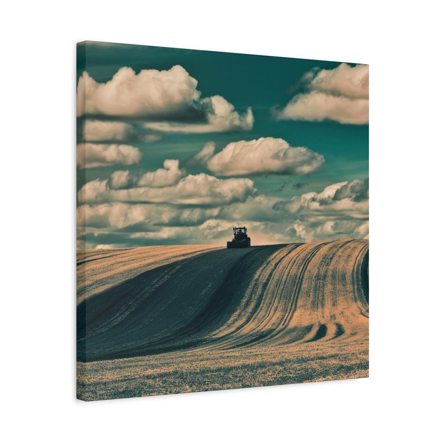 Tractor Landscape Wall Art Canvas - Rustic Farm Decor