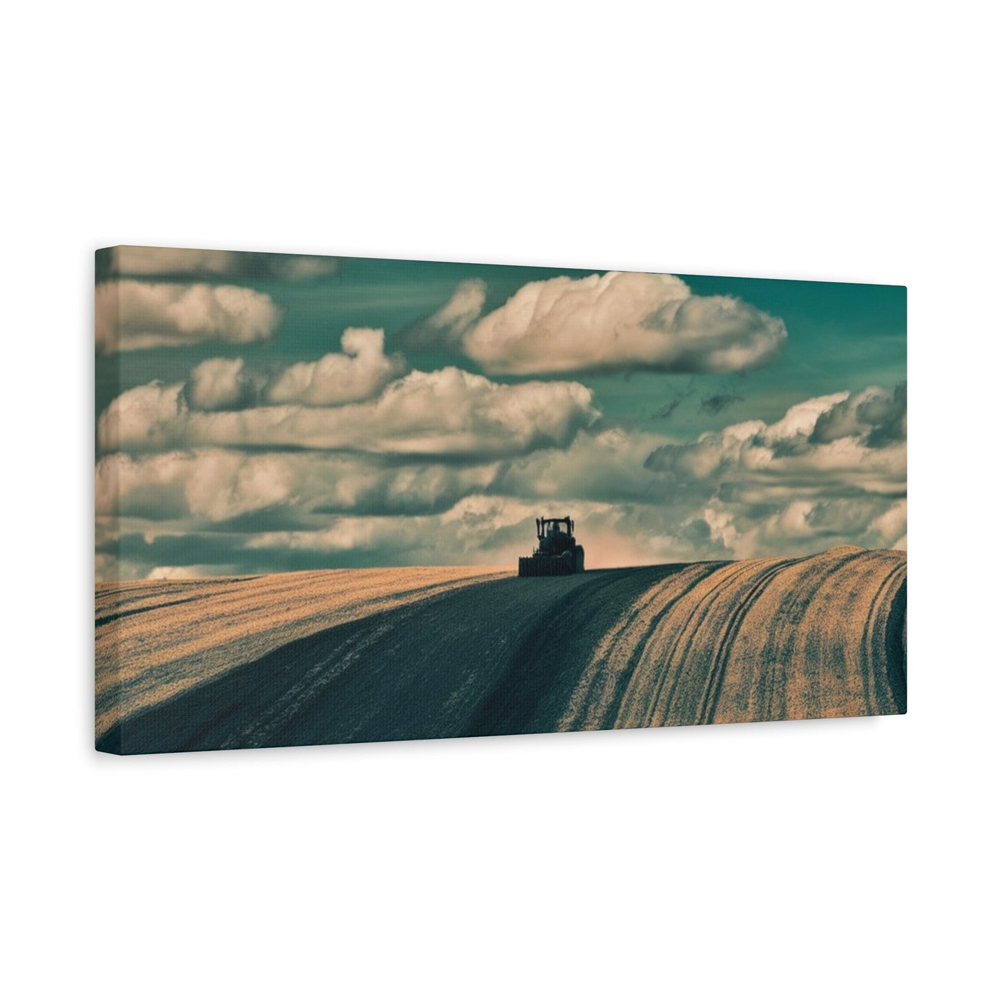 Tractor Landscape Wall Art Canvas - Rustic Farm Decor